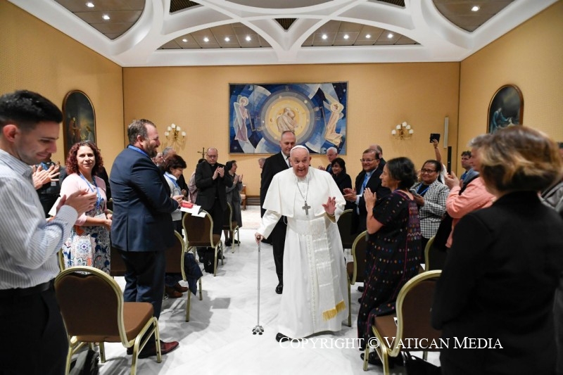 Paus Franciscus ontmoet op 8 mei deelnemers aan het project 'De toekomst van werk: werk na Laudato si''