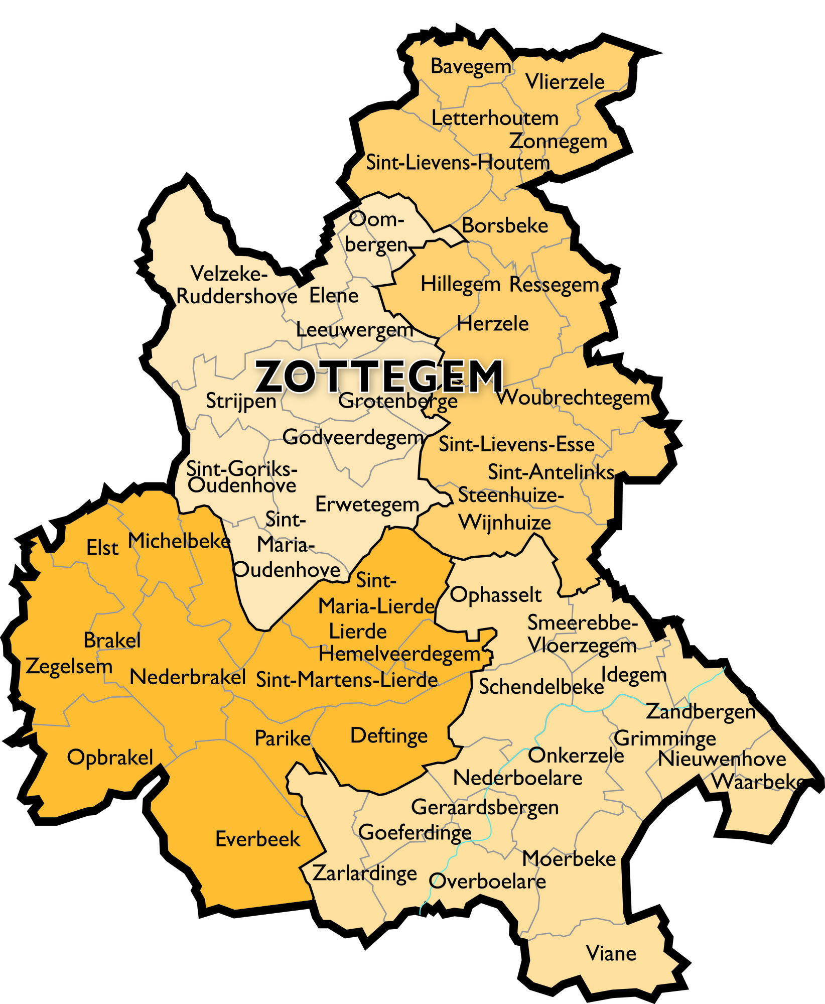 Kaart Dekenaat Zottegem